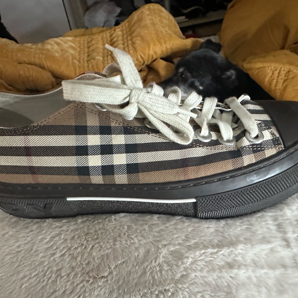 Burberry Plaid Canvas Sneakers - Picture 2 of 5